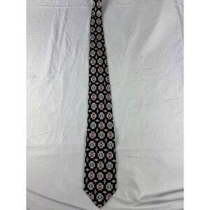 XMI for Nordstrom Black Geometric Pattern Silk Blend Necktie